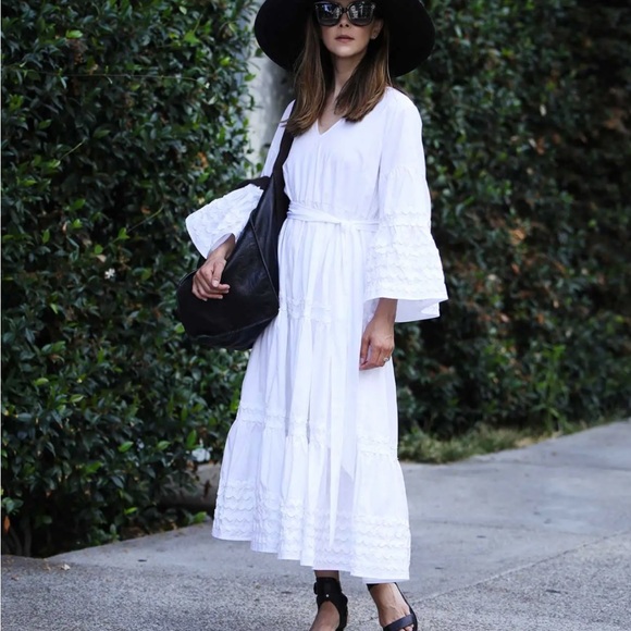 COPY - Lisa Marie Fernandez for Target Ric Rac Flare sleeve dress - White sz M … - Picture 2 of 3